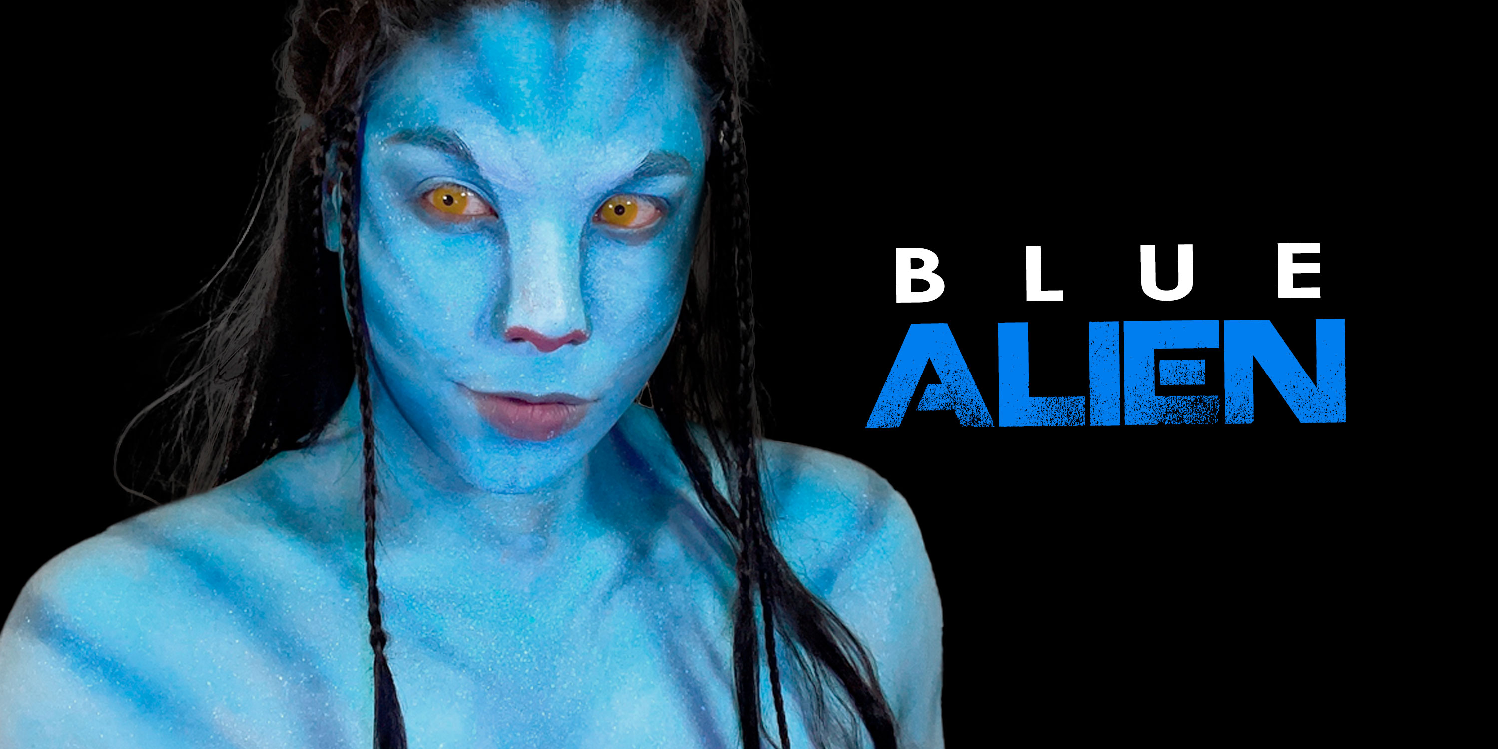 blue alien makeup look