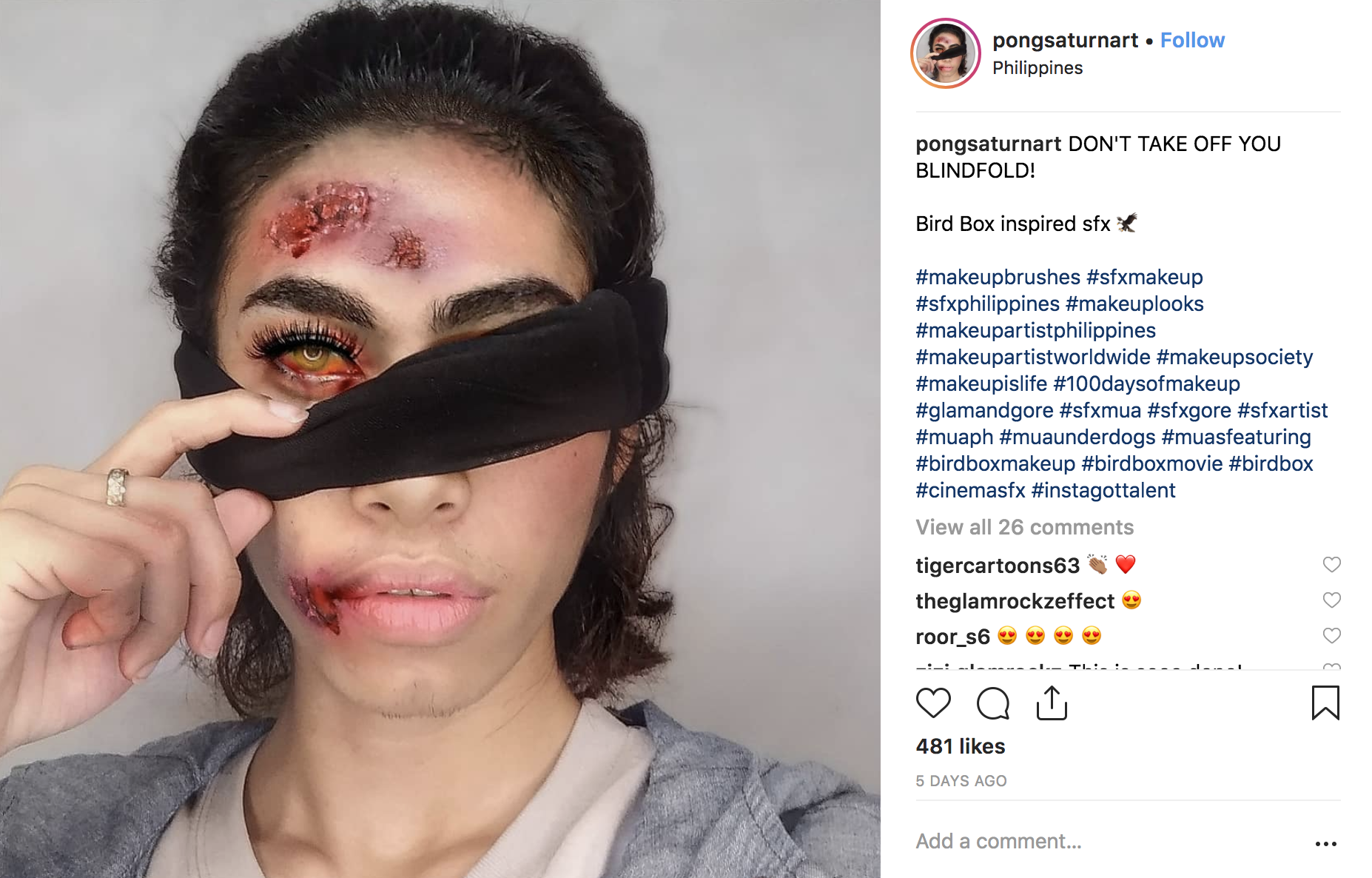 afvisning maskulinitet Ofre Bird Box Inspired Makeup Looks Filling Our Instagram Feed - Mehron, Inc.