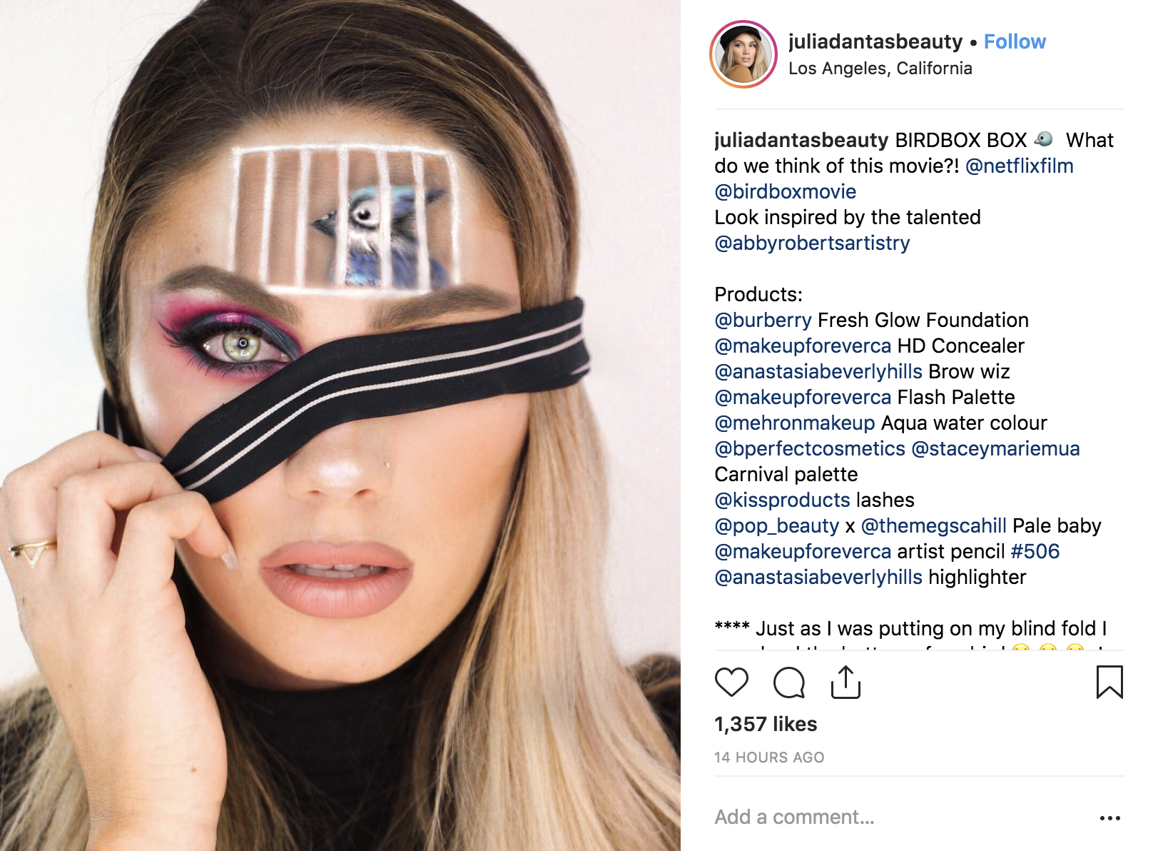 afvisning maskulinitet Ofre Bird Box Inspired Makeup Looks Filling Our Instagram Feed - Mehron, Inc.